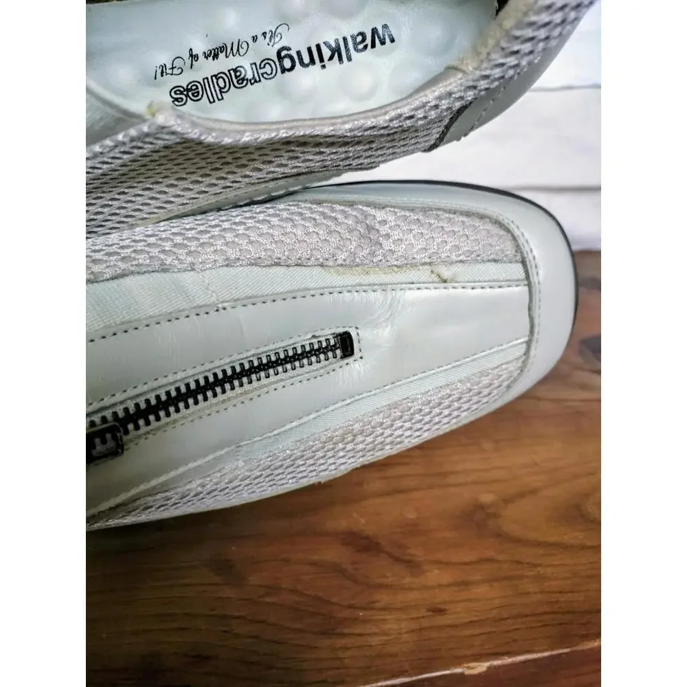 Women's 9.5 W Light Beige Walking Cradles Zip-Front‎ Comfort Shoes